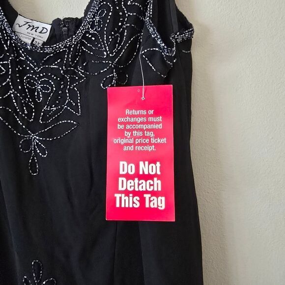 JMD New York Vintage Womens Embellished Formal Black Dress 2 Piece Size 3X Glam - Picture 11 of 16